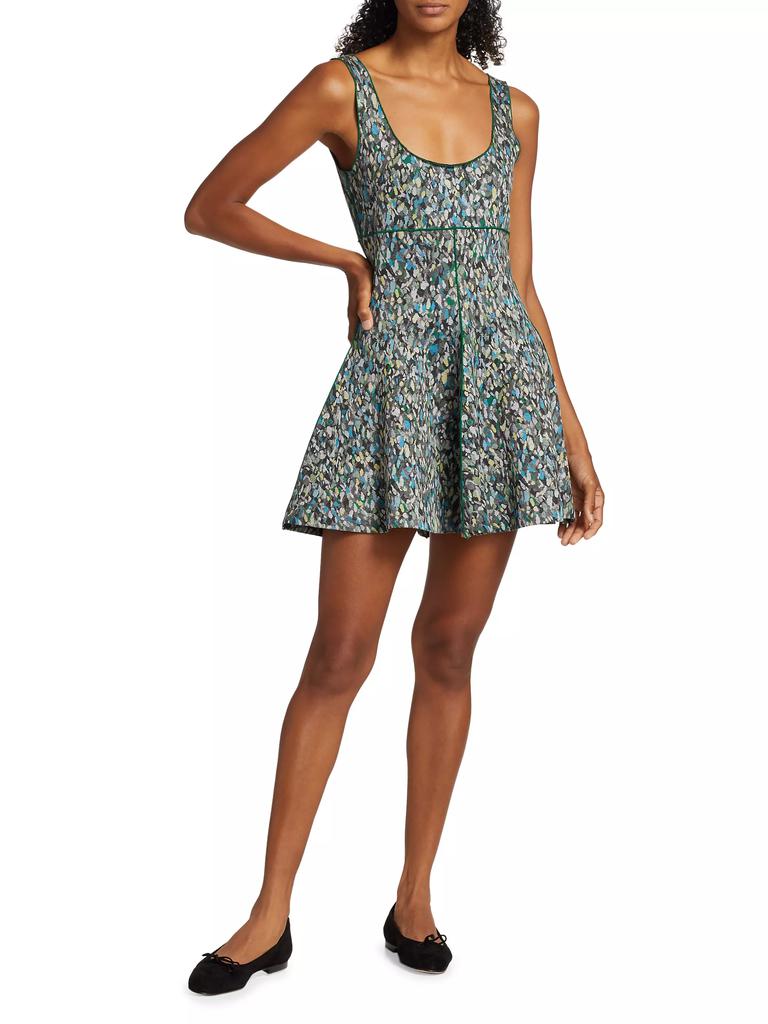 Rosetta Getty Dotted Flared Minidress