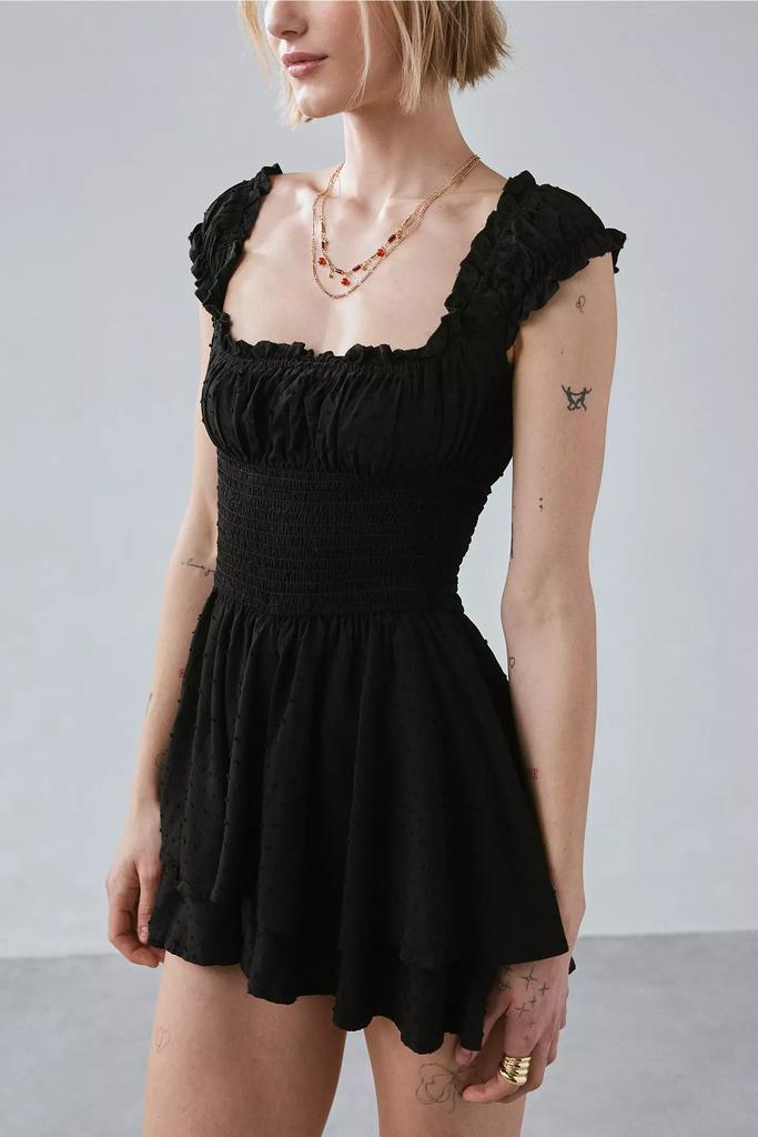 Urban Outfitters UO Rosie Smocked Tiered Ruffle Romper