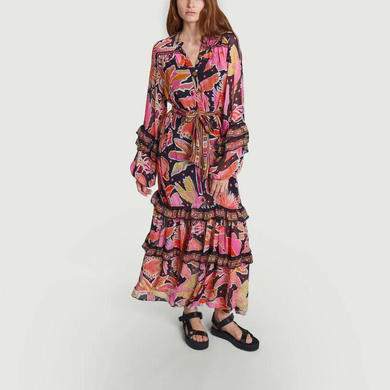 Farm Rio Nature midi dress ENCHANTED NATURE BLACK FARM RIO 3