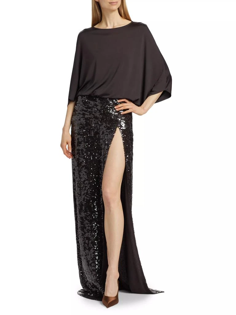 LAPOINTE Sequined Floor-Length Skirt 2
