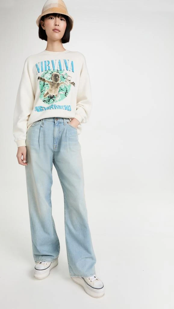 R13 Damon Pleated Wide Leg Jeans 4