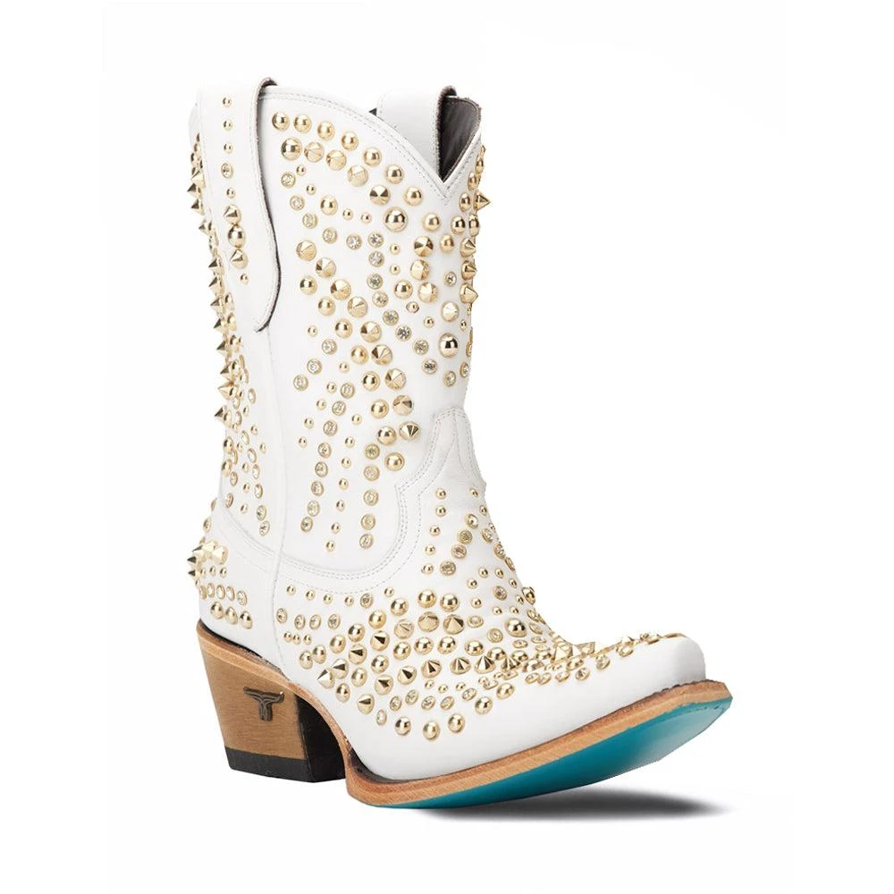 LANE Dolly Studded Snip Toe Cowboy Booties 2