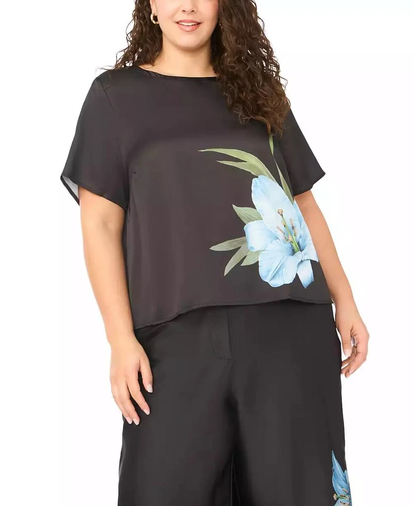 Vince Camuto Plus Size Short-Sleeve Crew Neck Top