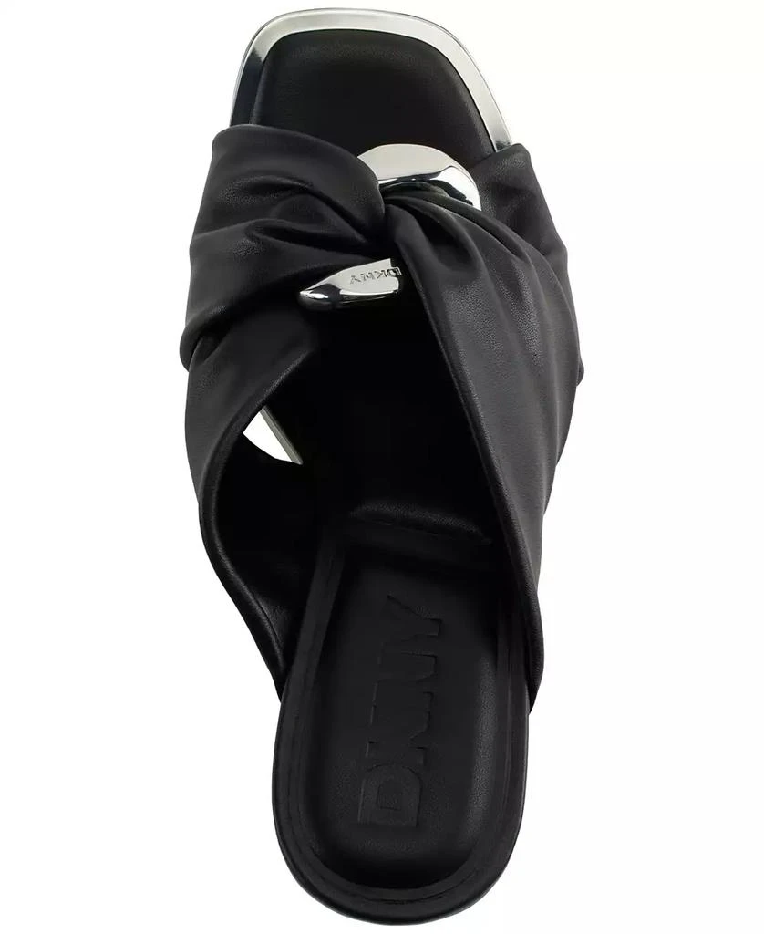 DKNY Women's Maryn Chain Twist Platform Wedge Sandals 4