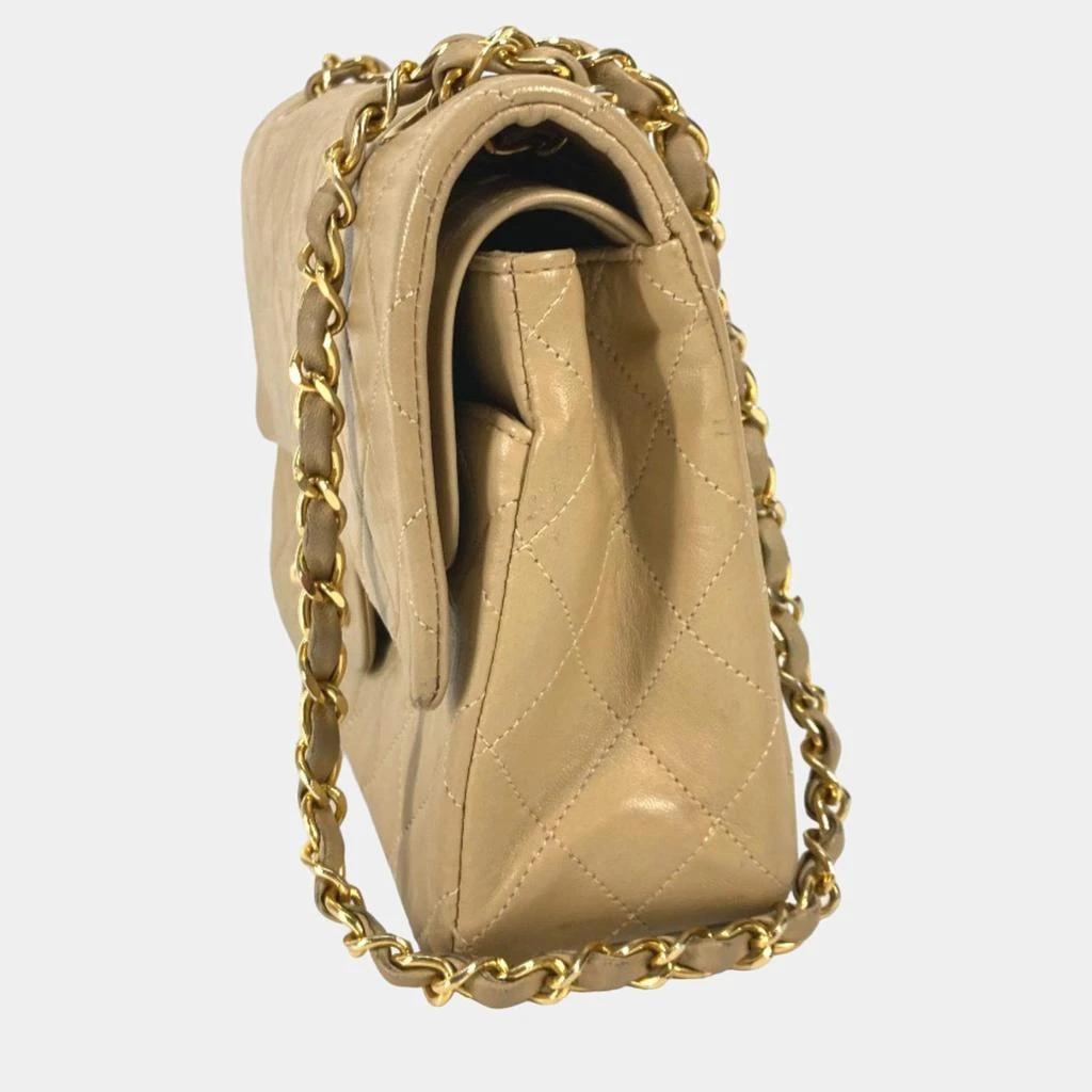 Chanel Chanel Beige Leather Medium Classic Double Flap Shoulder Bags 2