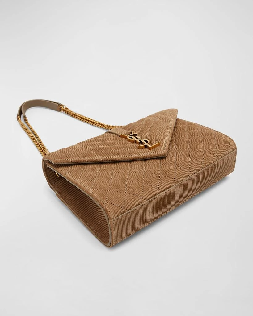 Yves Saint Laurent Envelope Triquilt Medium YSL Shoulder Bag in Corduroy 7