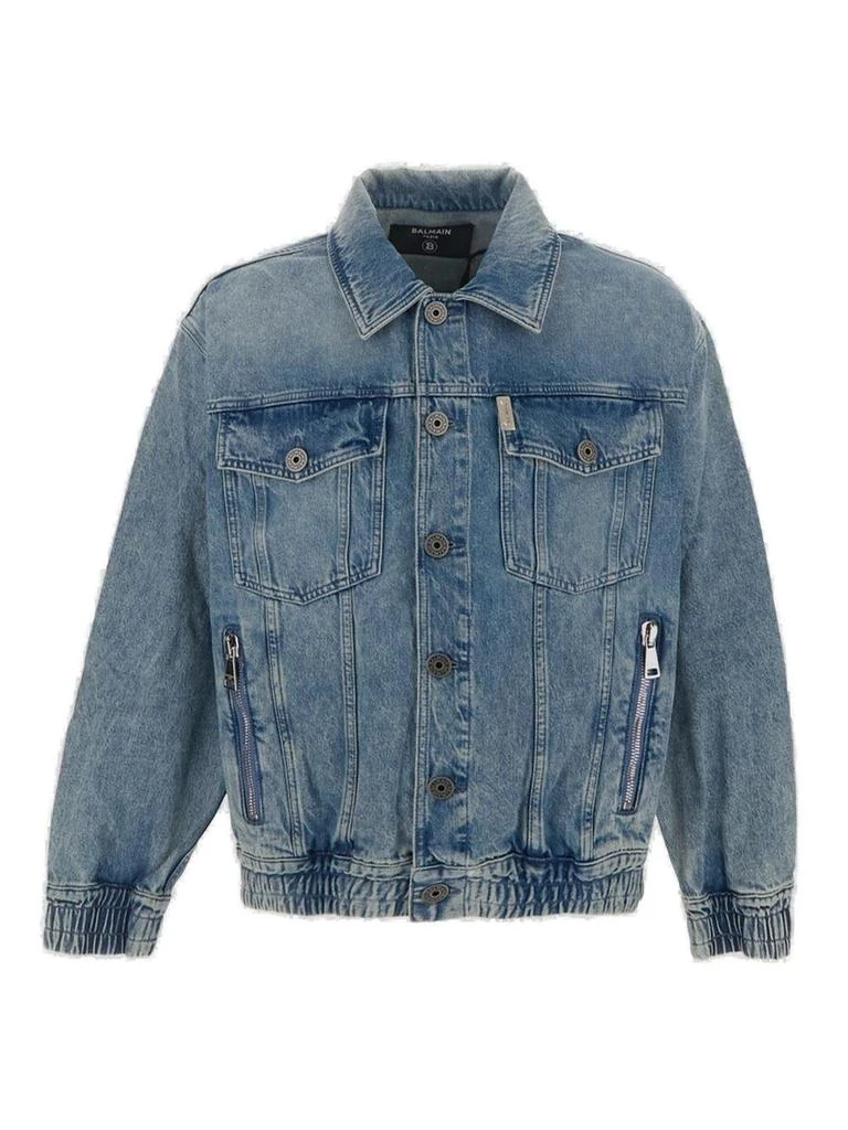 Balmain Balmain 70s Buttoned Long-Sleeve Denim Jacket from Cettire