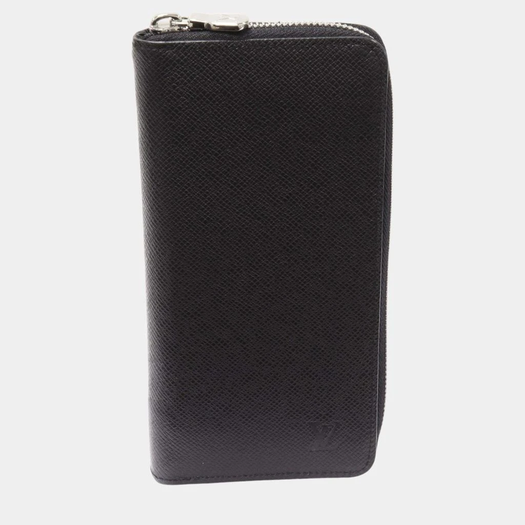 Louis Vuitton Louis Vuitton Black Canvas Taiga Zipper Long Wallet 1