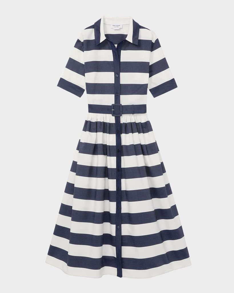 Kate Spade belted sailor stripe poplin midi shirtdress