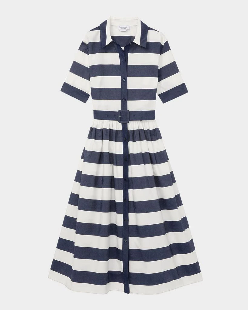 kate spade new york belted sailor stripe poplin midi shirtdress 1