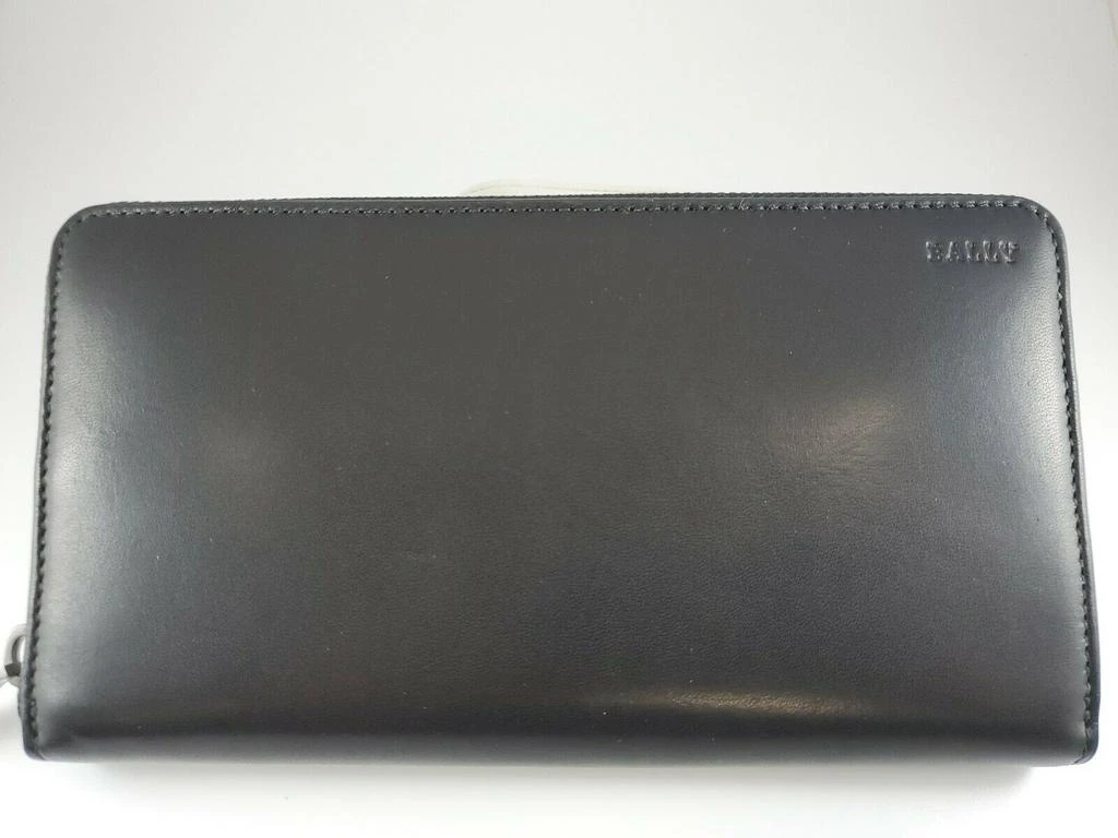 Bally Tallen Men's 6218189 Black Leather Zippered Long Wallet 1