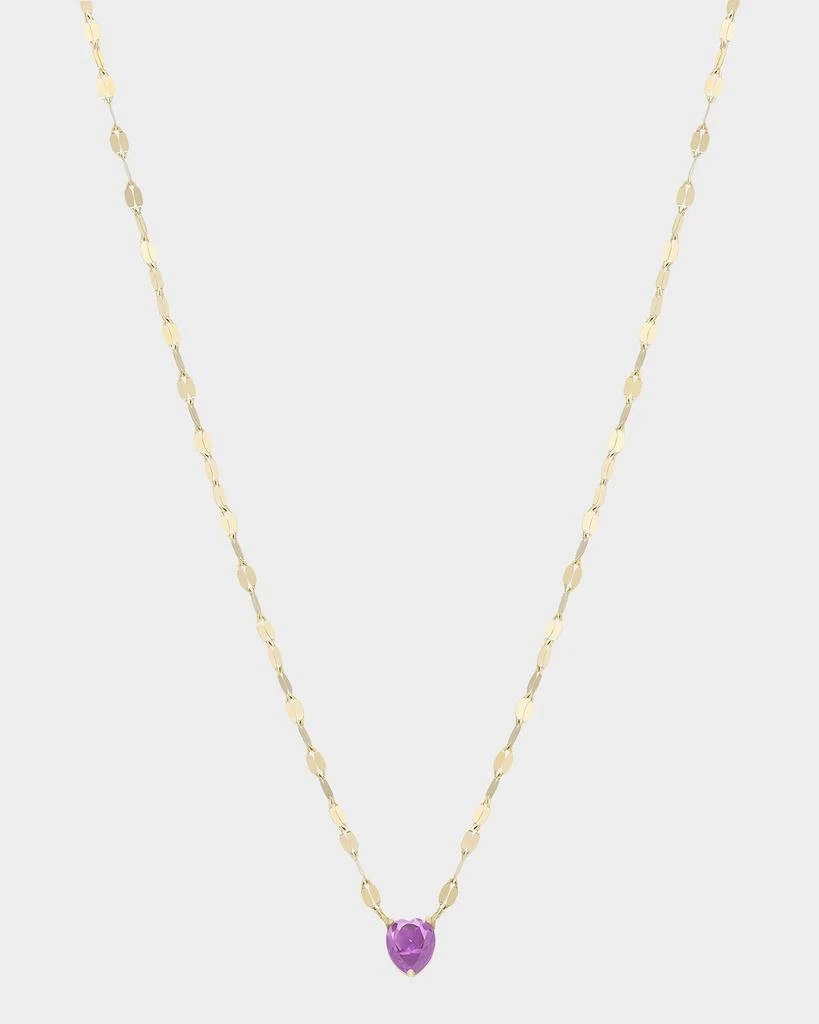 LANA Solo Pink Sapphire Heart Pendant Necklace