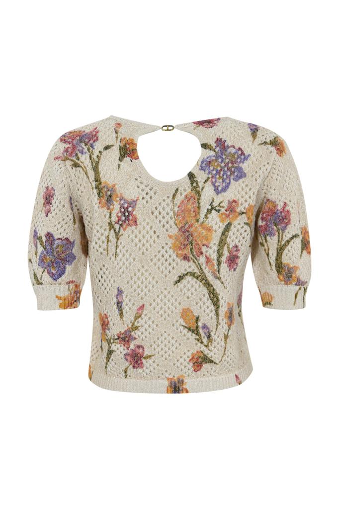 TWINSET Mesh Sweater With Floral Print