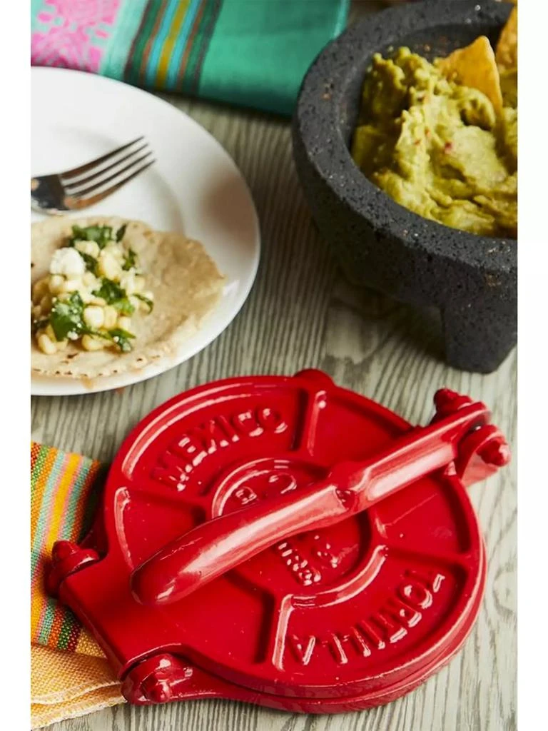 Verve Culture Tortilla Press Kit - Red Cast Iron With Serviletta 2