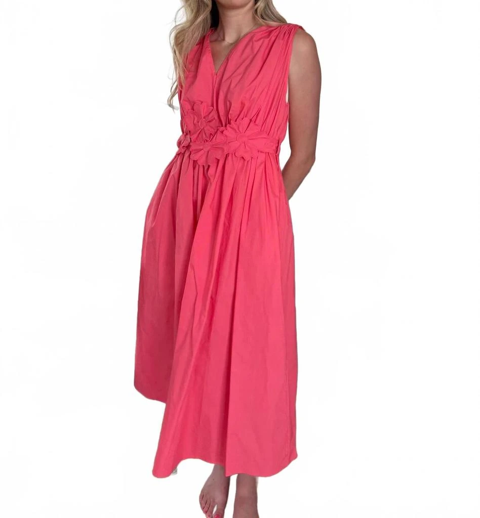 Ilona Coral Floral Belted Midi Dress In Pink  On Sale Now with Up to 47%  Off | Discover Exclusive Deals & Savings at BeyondStyle  Authentic Lucy  Paris women|clothing|dresses with Limited-Time
