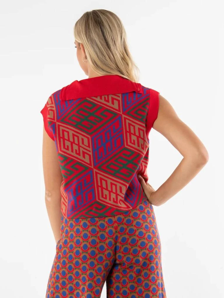 Emily McCarthy Poppy Pullover Sweater Vest In Vintage Monogram 4