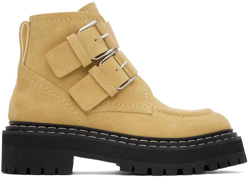 Proenza Schouler Beige Lug Sole Buckle Boots 1