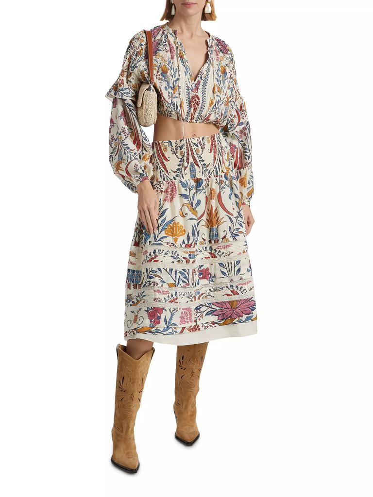 Farm Rio Romantic Lightness Long-Sleeve Blouse
