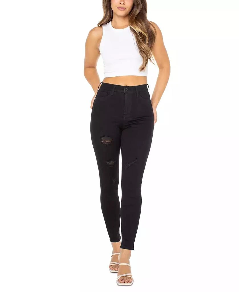 Celebrity Pink Juniors' High-Rise Distressed Curvy Skinny Jeans 1
