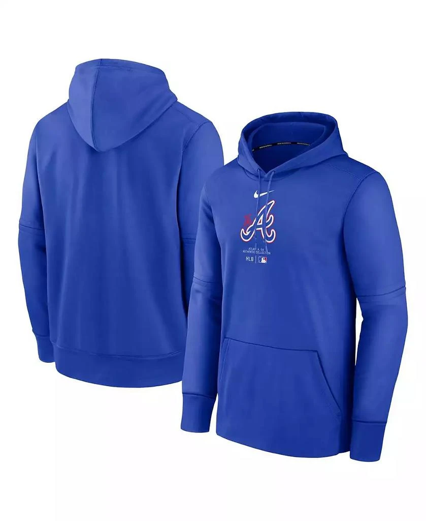 NIKE Men's Royal Atlanta Braves City Connect Practice Performance Pullover Hoodie 1