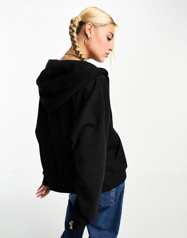 Weekday Weekday Essence zip hoodie in black 2