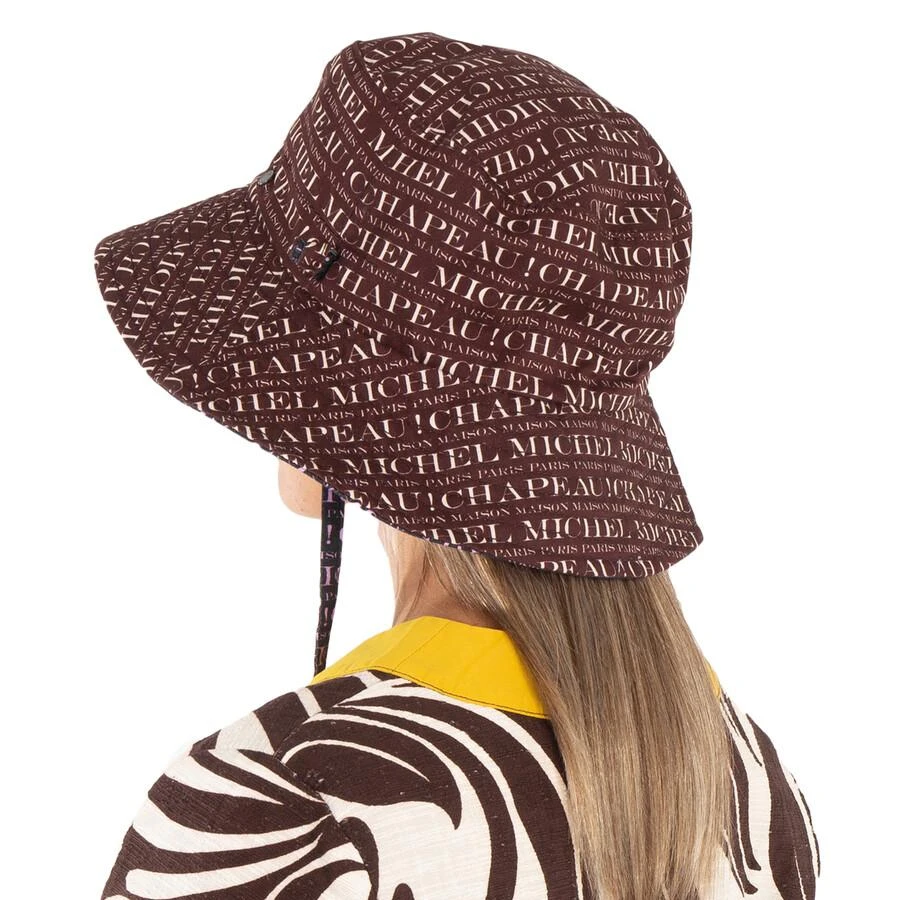 MAISON MICHEL Ladies Multi Angele Logo-Print Bucket Hat 2