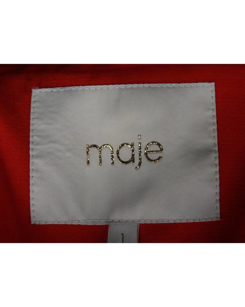 Maje Goldie Trench Coat in Red Cotton 4