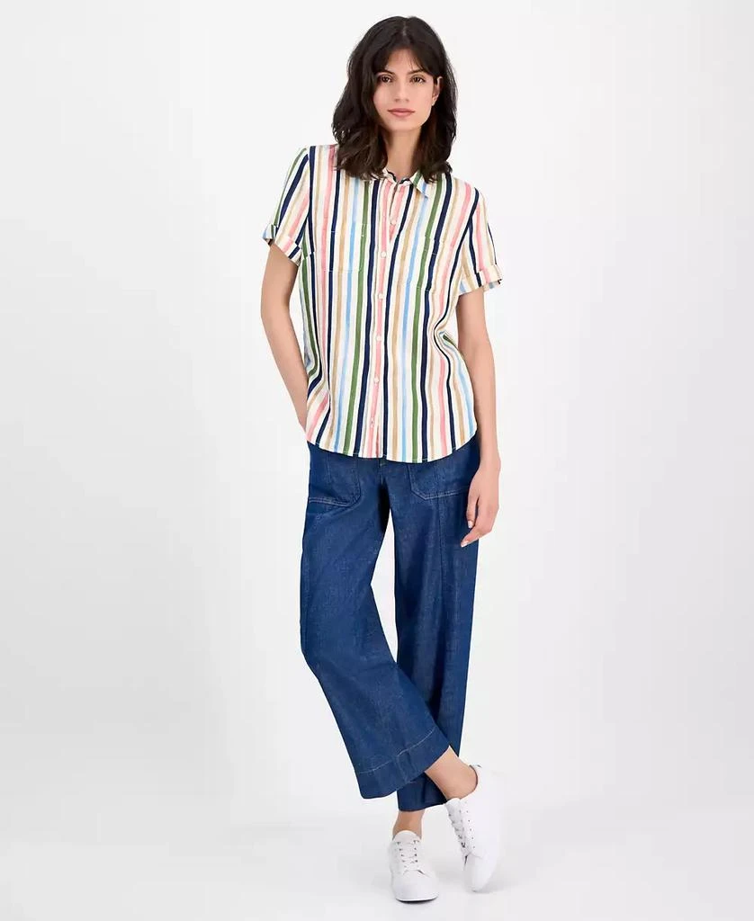 Nautica Jeans Women's Striped Short-Sleeve Camp Shirt 2