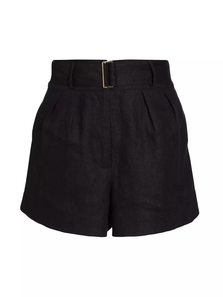 Hevron Zinna Belted Linen Shorts 1