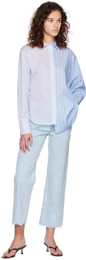 FRAME Blue & White 'Le Mix' Shirt 4