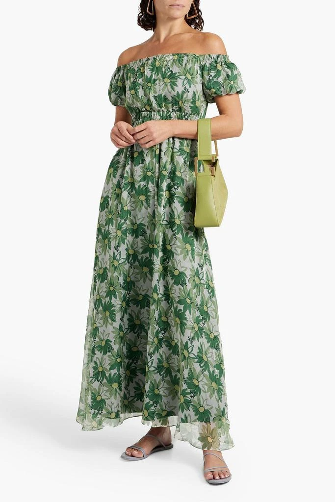 HVN Nancy off-the-shoulder floral-print silk-chiffon maxi dress 2