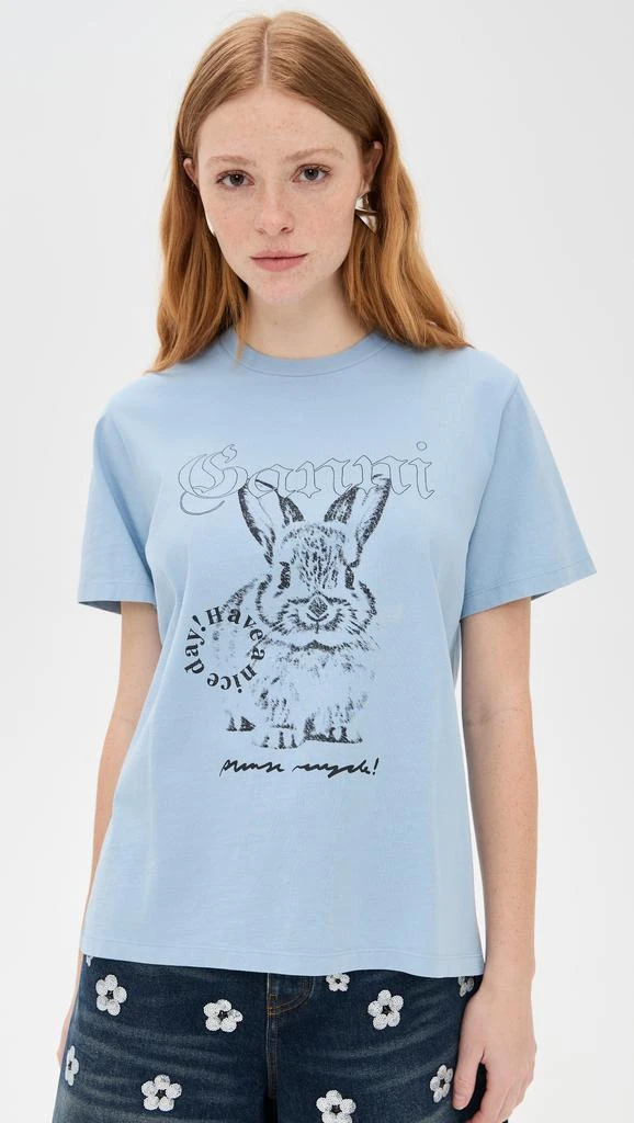 Ganni Future Basic Jersey Bunny Relaxed T-Shirt 6