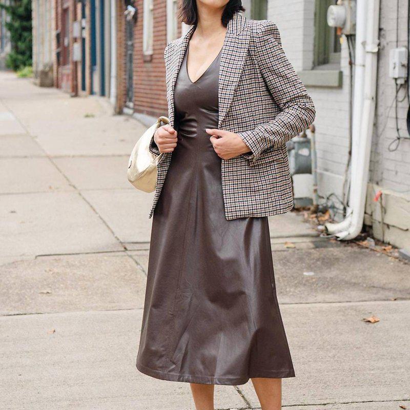 Amanda Uprichard Sabal Faux Leather Midi Dress