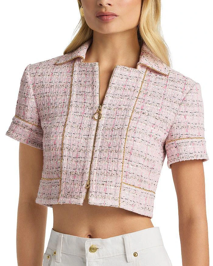St. John Metallic Tweed Cropped Jacket 3