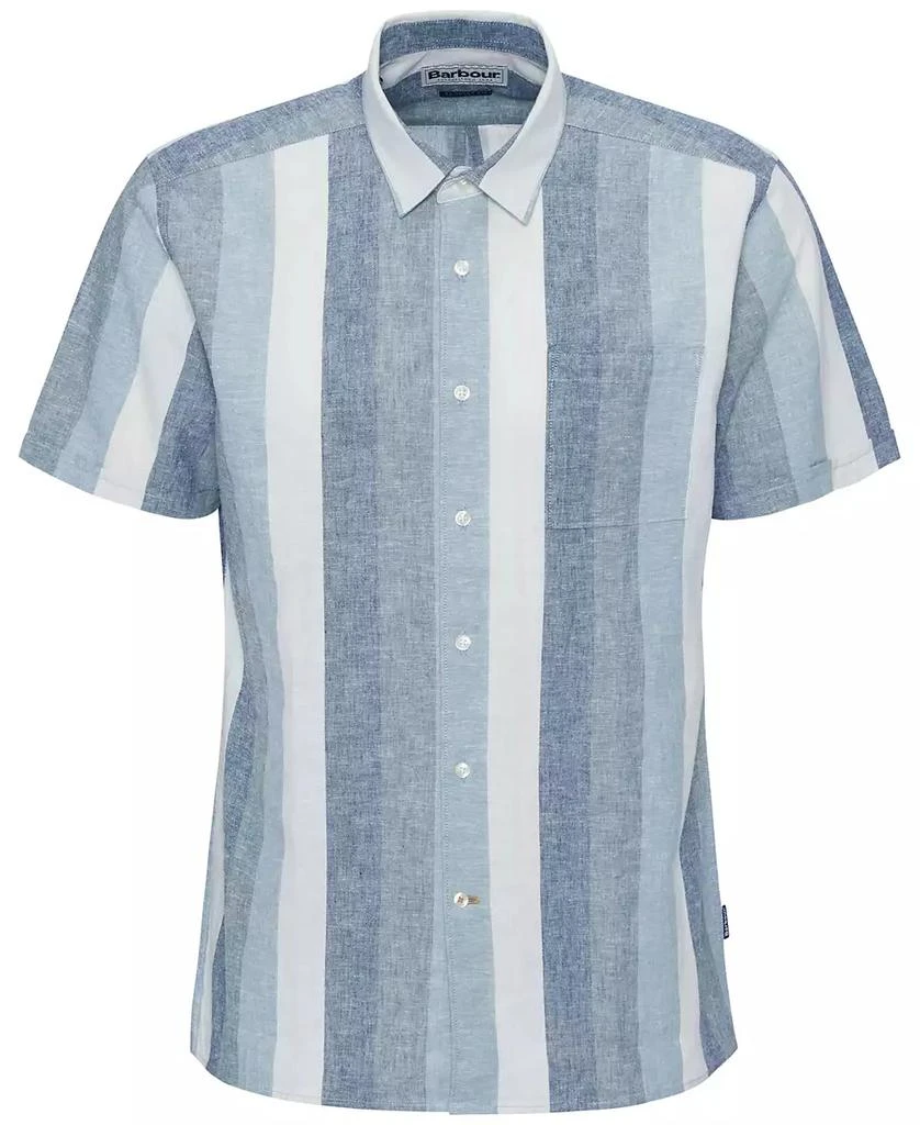 Barbour Men
s Portwell Linen Summer-Fit Stripe Button-Down Shirt 6