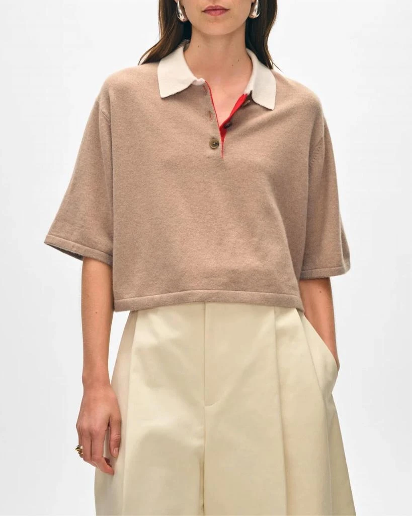 White + Warren White + Warren - Cashmere Cropped Polo Shirt 4