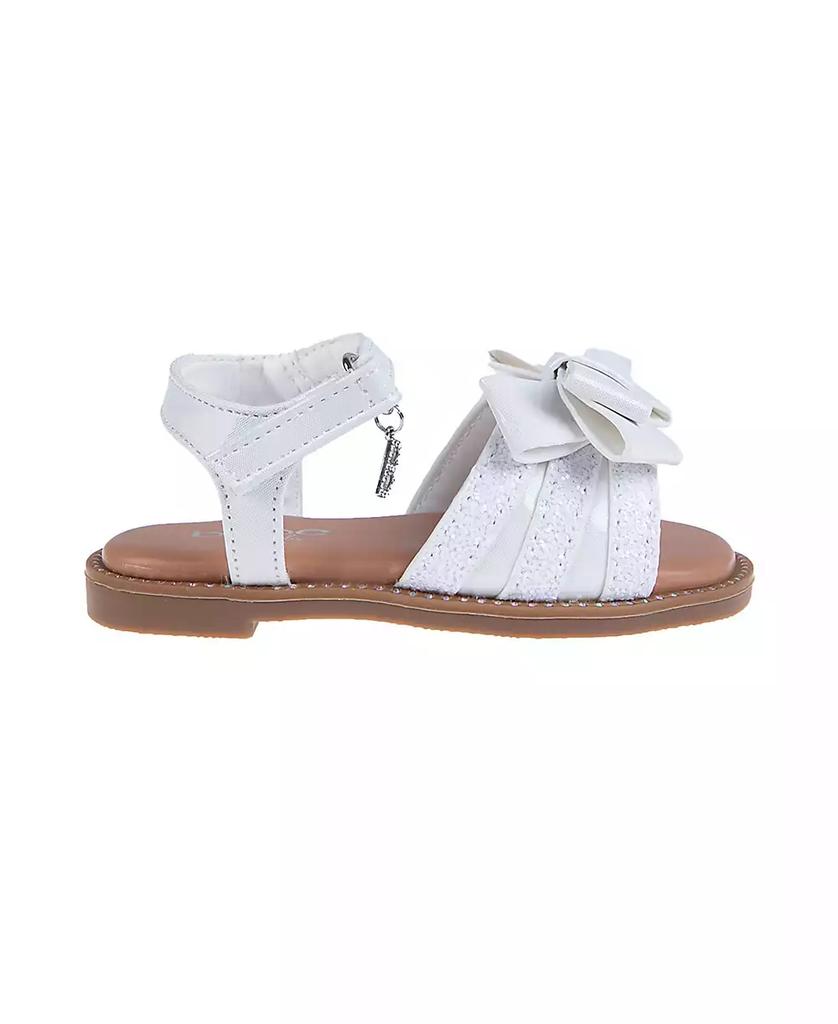 Bebe Toddler Girls Bow and Charm with Rhinestones Sandals