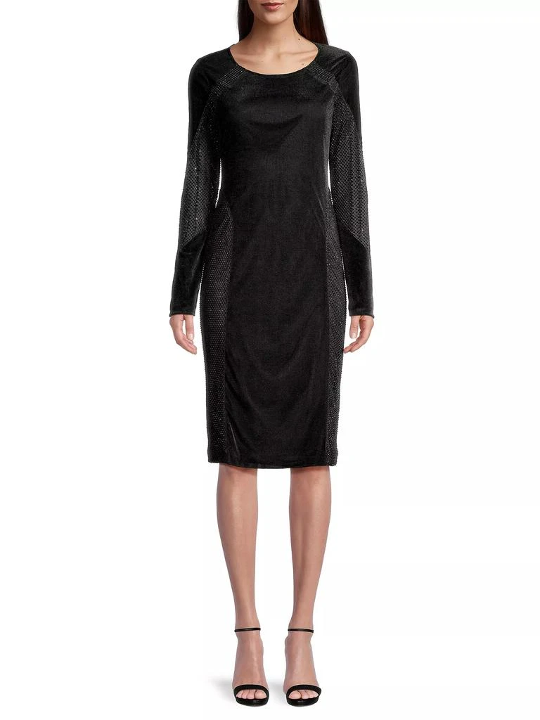 Donna Karan Social Occasion Velvet & Mesh Cocktail Dress 3