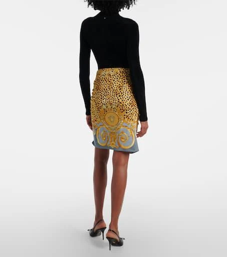 Versace Printed gathered jersey miniskirt 3