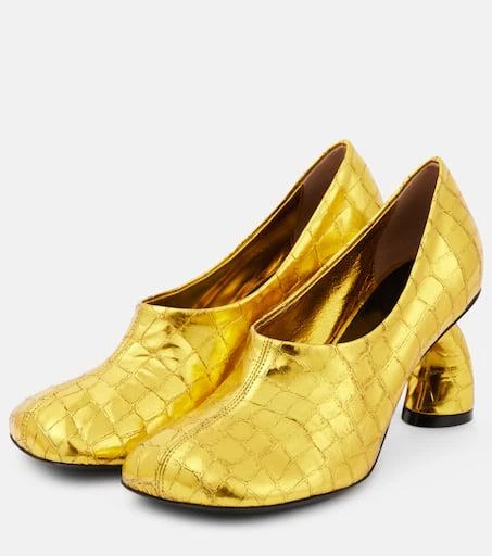 Dries Van Noten 75 metallic leather pumps 4