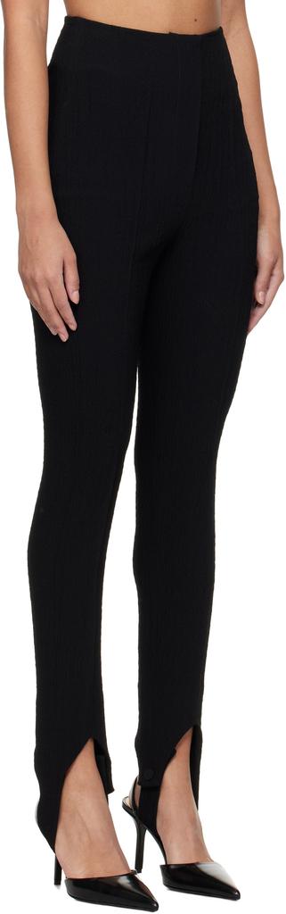 Nanushka Black Savita Seersucker Stirrup Trousers