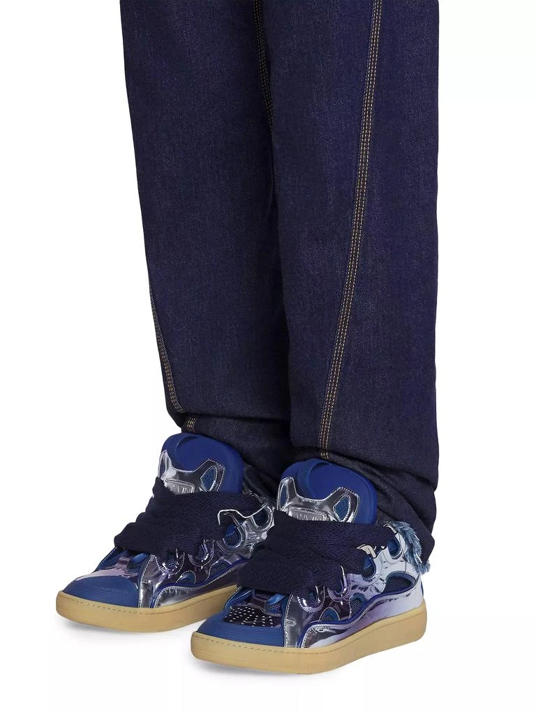Lanvin Curb Sneakers in Metallic Leather 6