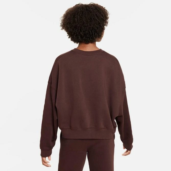 NIKE Girls' Nike Sportswear Oversized Fleece Crewneck Sweatshirt 3