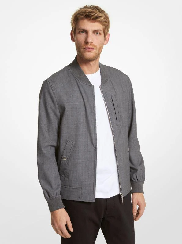 Michael Kors Stretch Wool Bomber Jacket 1