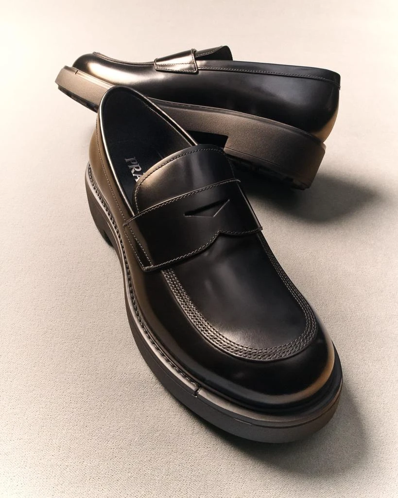 Prada Men
s Diapason Leather Penny Loafers 6