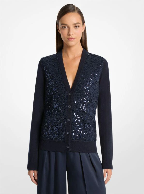 Michael Kors Floral Lace and Cashmere Cardigan 1