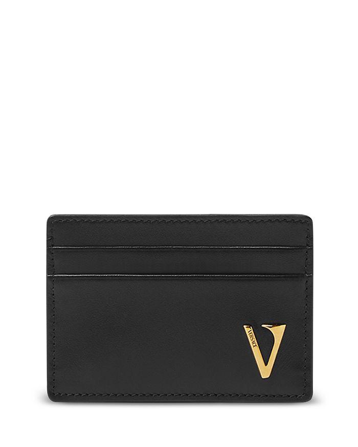 Versace V Leather Card Holder