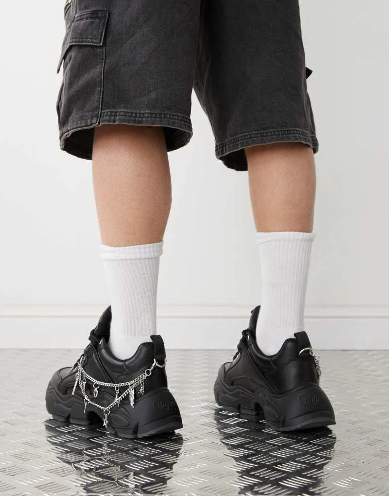 Buffalo Buffalo Binary charm chunky shoe in black 3