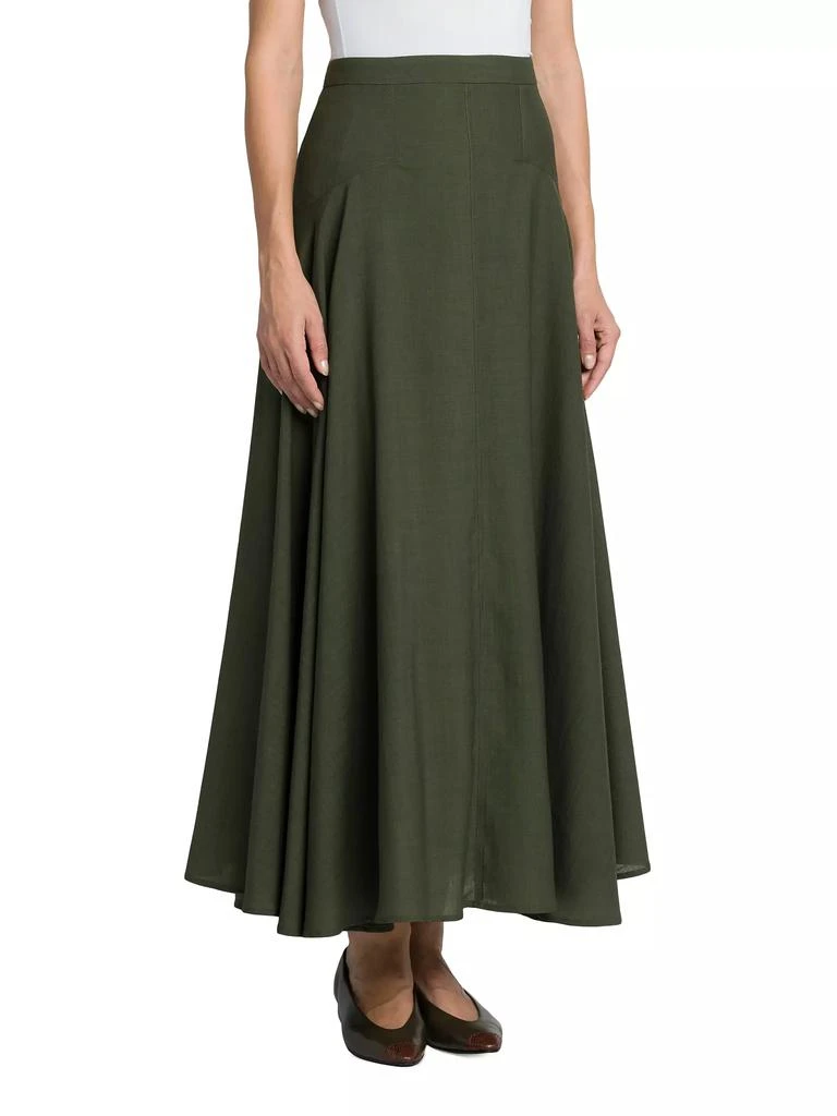 Loro Piana Flavia Breeze Wool A-Line Midi-Skirt 3