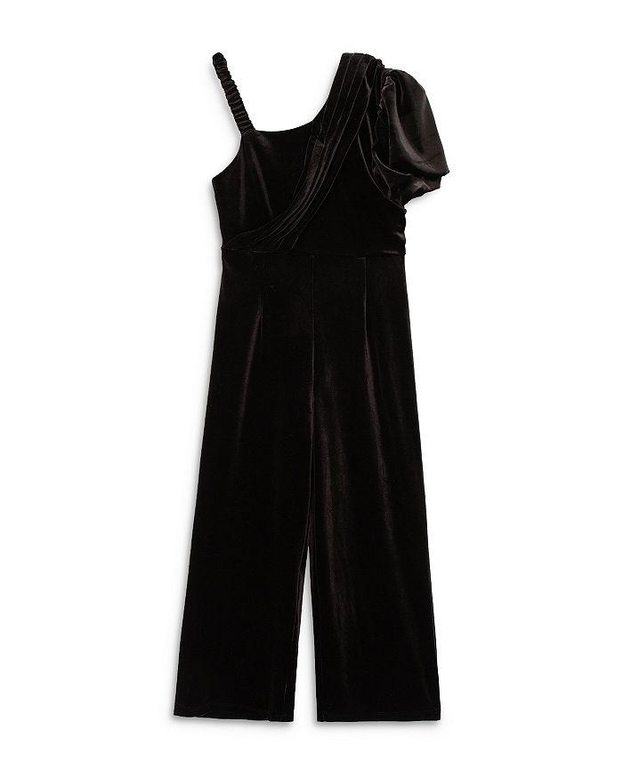 Habitual Girls' Asymmetric Velour Knit Jumpsuit - Big Kid